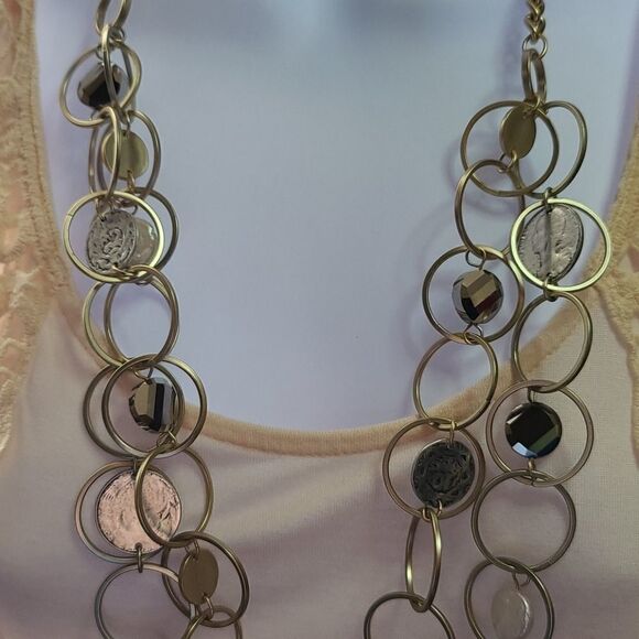 CHICO'S Statement Coin open link necklace - Picture 3 of 6